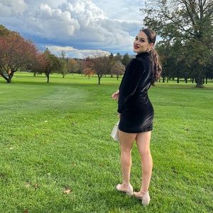 Zara Black Velvet Dress